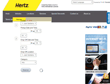 Tablet Screenshot of hertzcostarica.com